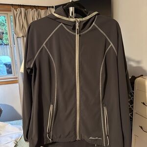 Eddie Bauer Women's Light Grey Rain Jacket